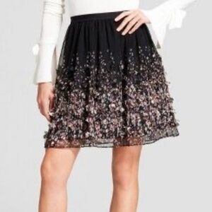 Floral Black and Pink Women's Skirt